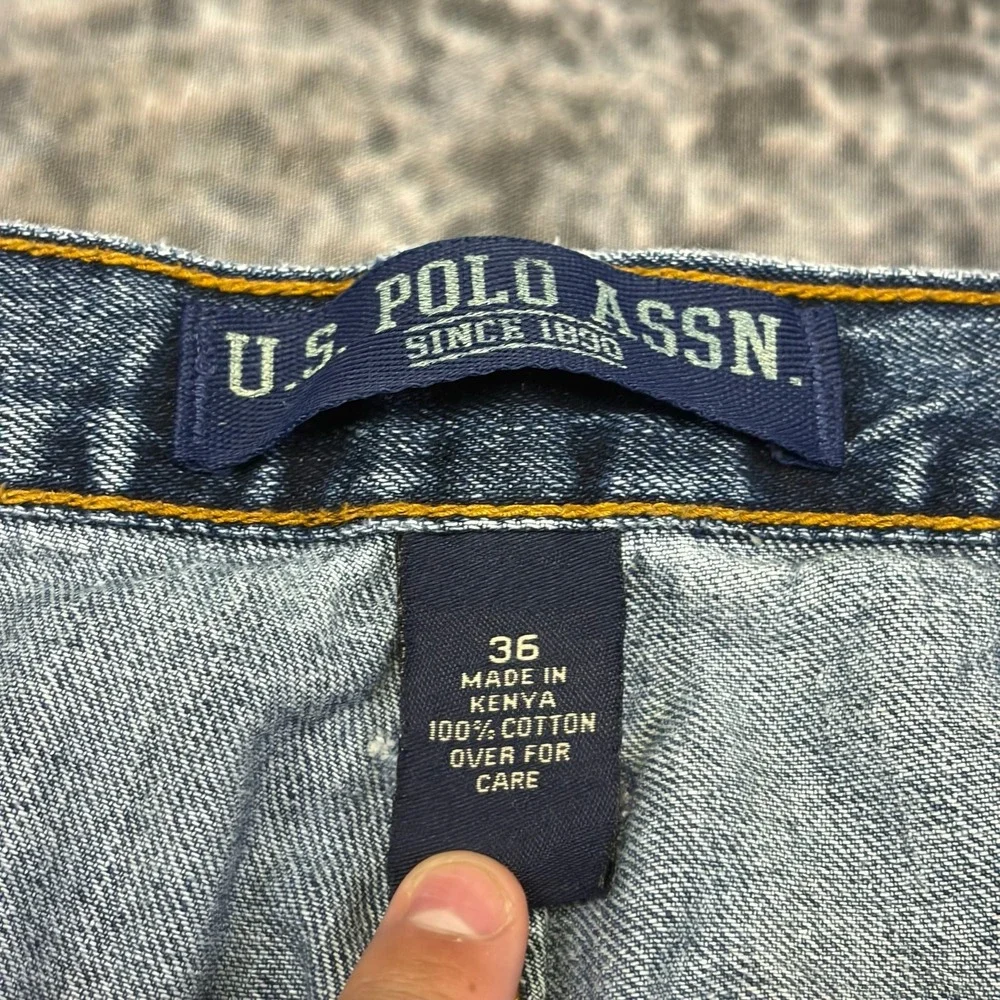 Vintage U.S. Polo Assn Carpenter Jorts Mens 36 Blue Baggy Skater Grunge Y2K